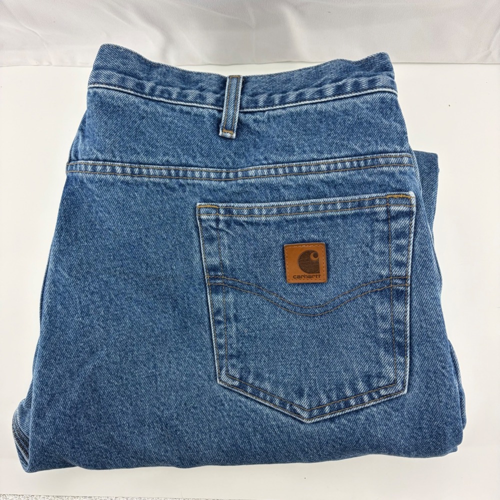 Carhartt Relaxed Fit Flannel Lined Blue Denim Jeans Mens 42x32
Fits 40x31